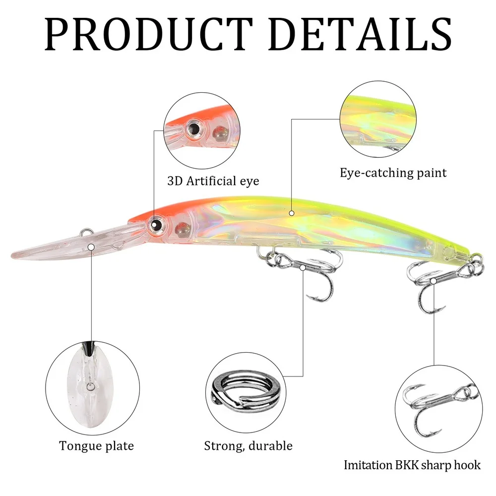 Señuelos de Pesca láser Wobbler, cebo Artificial duro Minnow, 11CM, 23,5G, Crankbait, carpa, lubina a rayas, aparejos de Pesca, 1 ud. - imagen 3