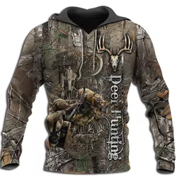Bowhunting-sudadera con capucha y estampado 3D de camuflaje para hombre, suéter informal Unisex, estilo Harajuku, KJ028