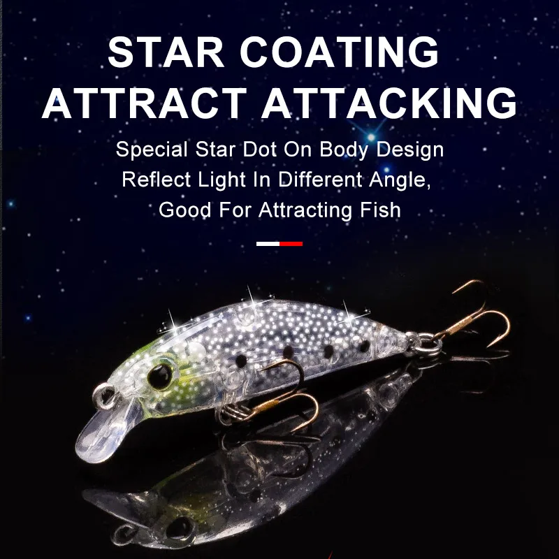 Kingdom-señuelos de pesca con mosca Micro, Wobblers, cebos duros artificiales, vibración que se hunde, pececillo, atracción de ruido, accesorios de pesca - imagen 5