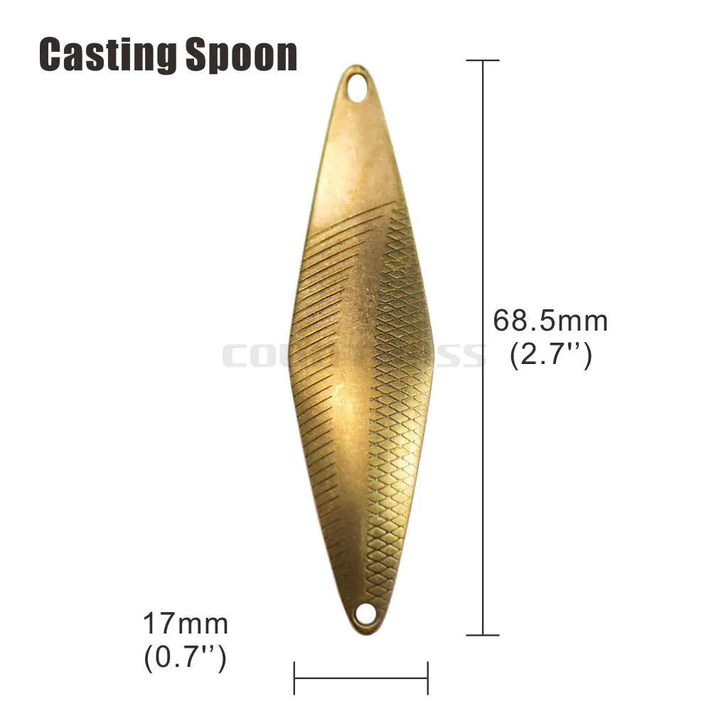 Countbass 10 Uds. Cucharas de pesca de salmón de latón en blanco patrón inconsistente tamaño 10g 3/8oz, cucharas de fundición DIY - imagen 3
