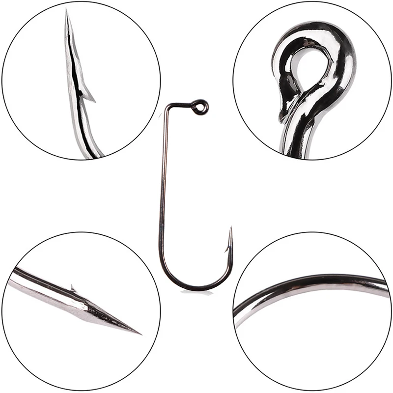 Anzuelo de pesca de acero con alto contenido de carbono, anzuelos de pesca de alambre fuerte, accesorios para Mar y Océano, 90 grados, 50 piezas - imagen 3