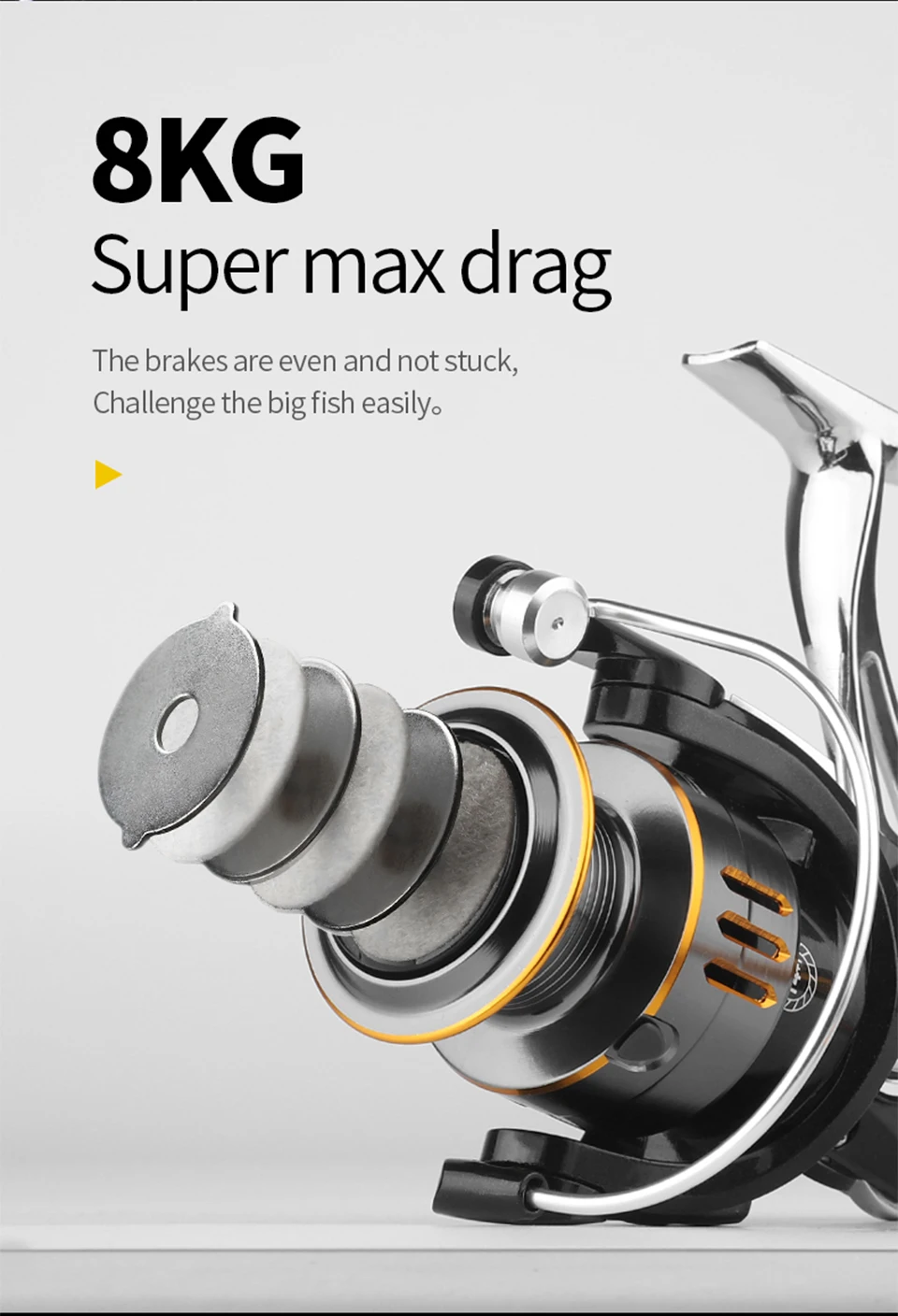 Un carrete de pesca de 8 kg de resistencia Super Max