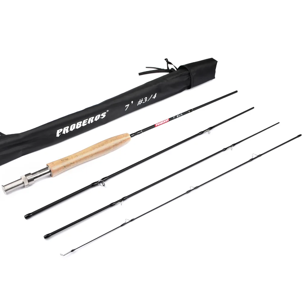 7ft Carbon Fiber Lure Hard Fly Fishing Rod 2.1M 4-Section Fish Portable Pole Line Wt 3/4 5/6 7/8 Cork Handle Light Weight Tackle - imagen 2