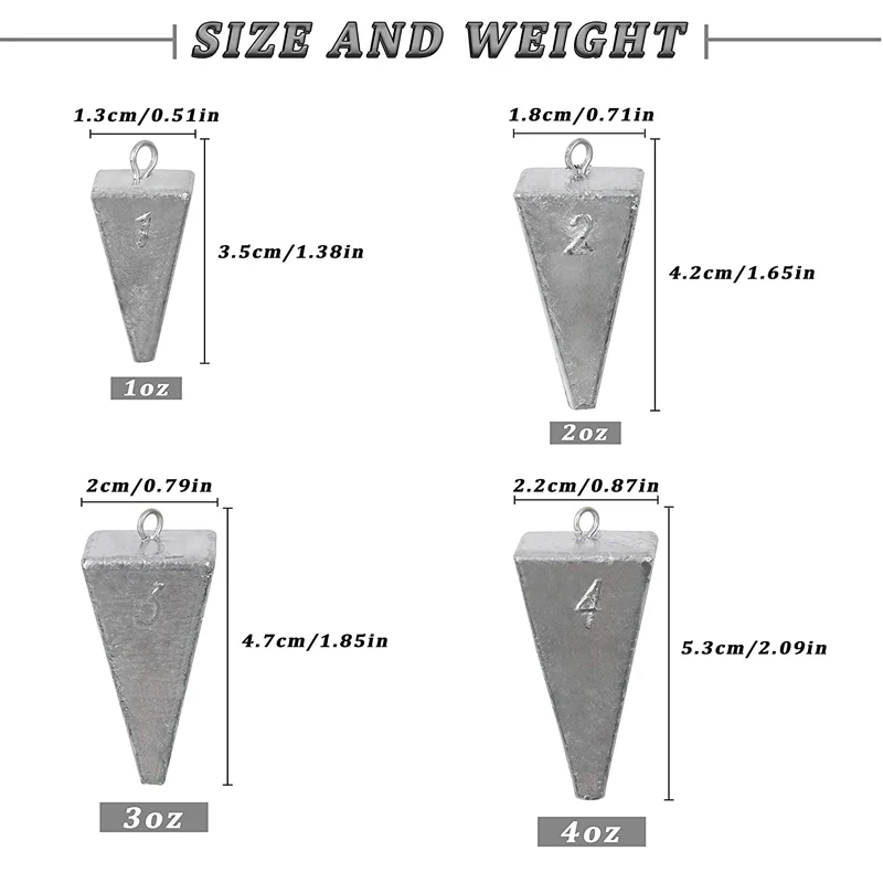 Señuelo de pesca de Surf, accesorios para pesca, incluye 28g-112g, plomo de pirámide, gancho circular, plomo de alambre, aparejo de juego grande, aparejos de fundición, 46 Uds. - imagen 2