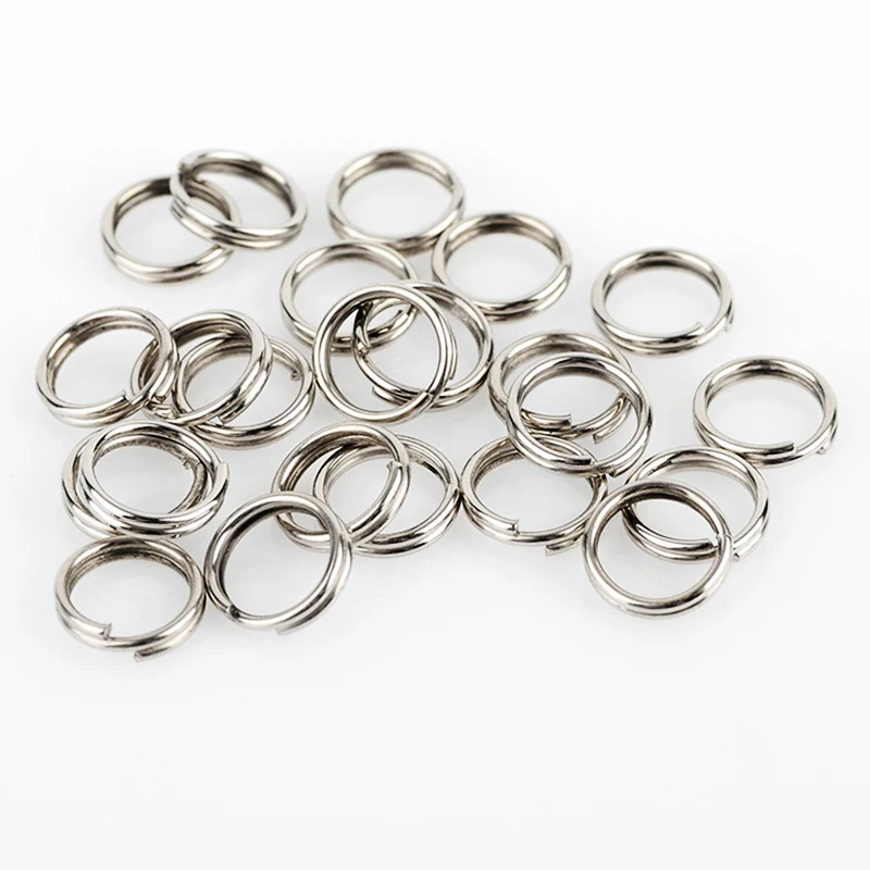 Anillo de pesca de acero inoxidable, accesorio giratorio de doble bucle, Conector de gancho de cambio rápido, línea de señuelo, herramienta Fsih, 100 piezas - imagen 4