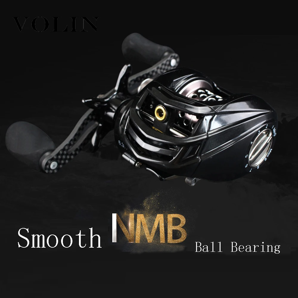 Volin-carrete de pesca Baitcasting BFS, sistema de freno magnético, arrastre máximo 4KG, 17 + 1 BB 6,3: 1, Japón NMB BB para perca de trucha, Lucio - imagen 4