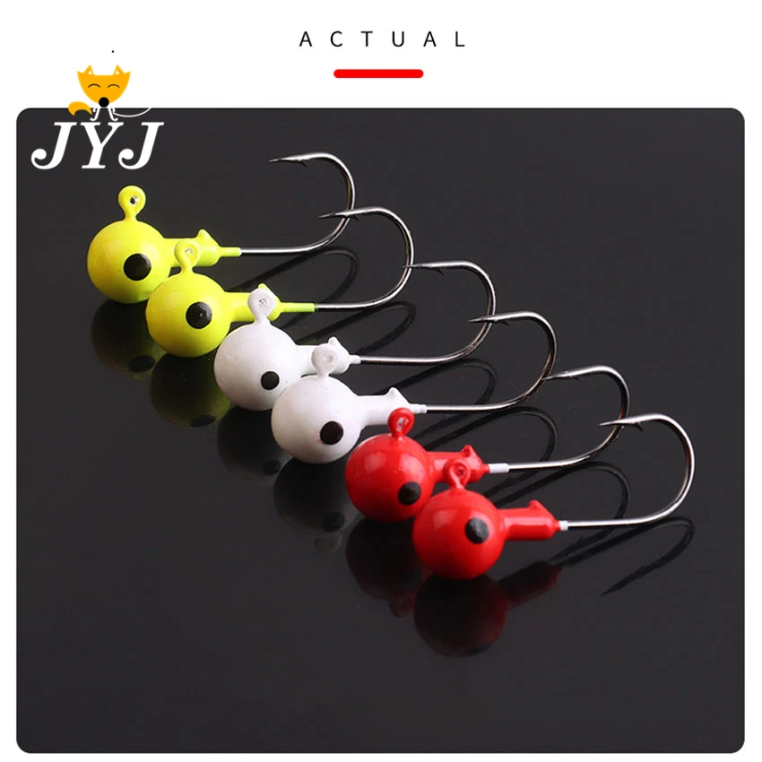 JYJ 10 Uds 3,5g 5g 7g 10g 12g 14g 18g anzuelo de cabeza de anzuelo de pesca colorido para señuelo suave anzuelo de pesca - imagen 5