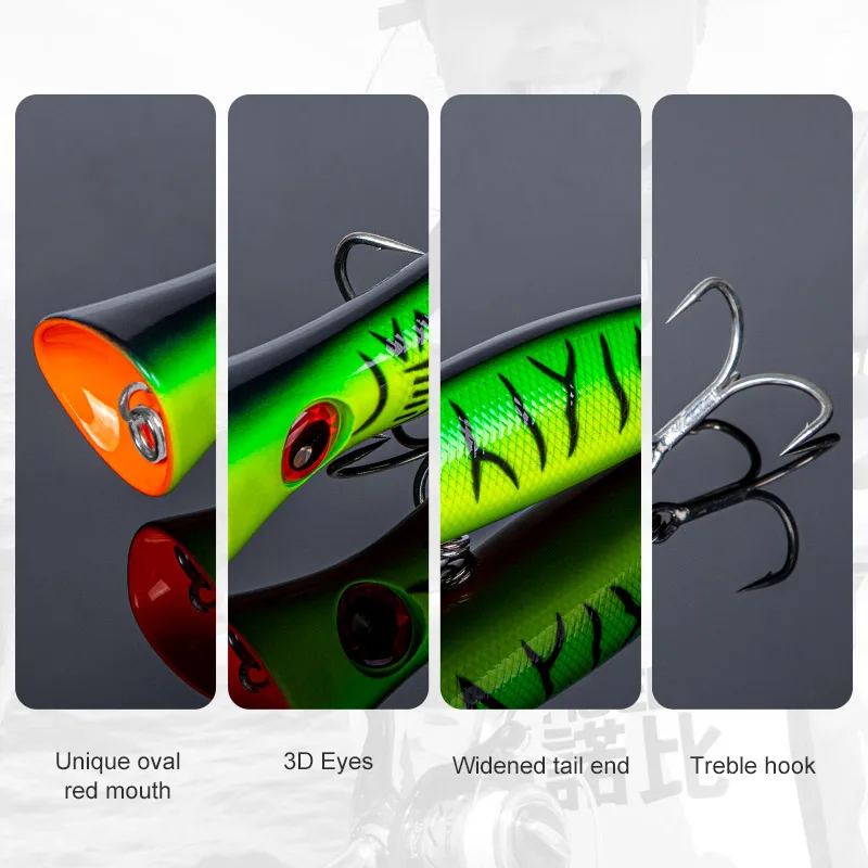 Noeby Big Game Popper 200mm 116g Señuelos de Pesca Topwater Wobblers cebos duros artificiales para lubina atún Señuelos de Pesca de Agua Salada - imagen 5