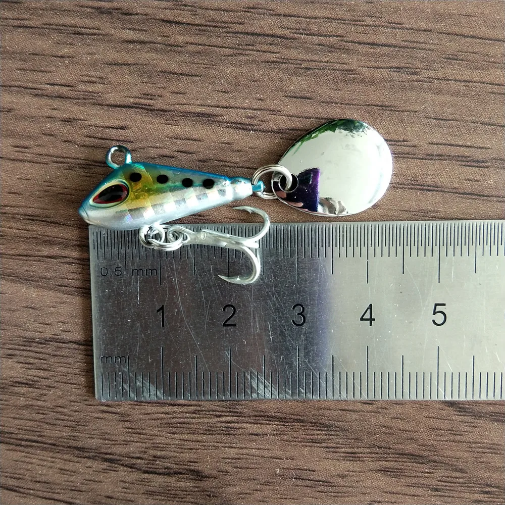 Swolfy-SEÑUELOS giratorios de Metal para pesca, 5 piezas, 2,5 cm, 6,7g, VIB, con vibración, cuchara giratoria, aparejos duros para pesca de trucha - imagen 3