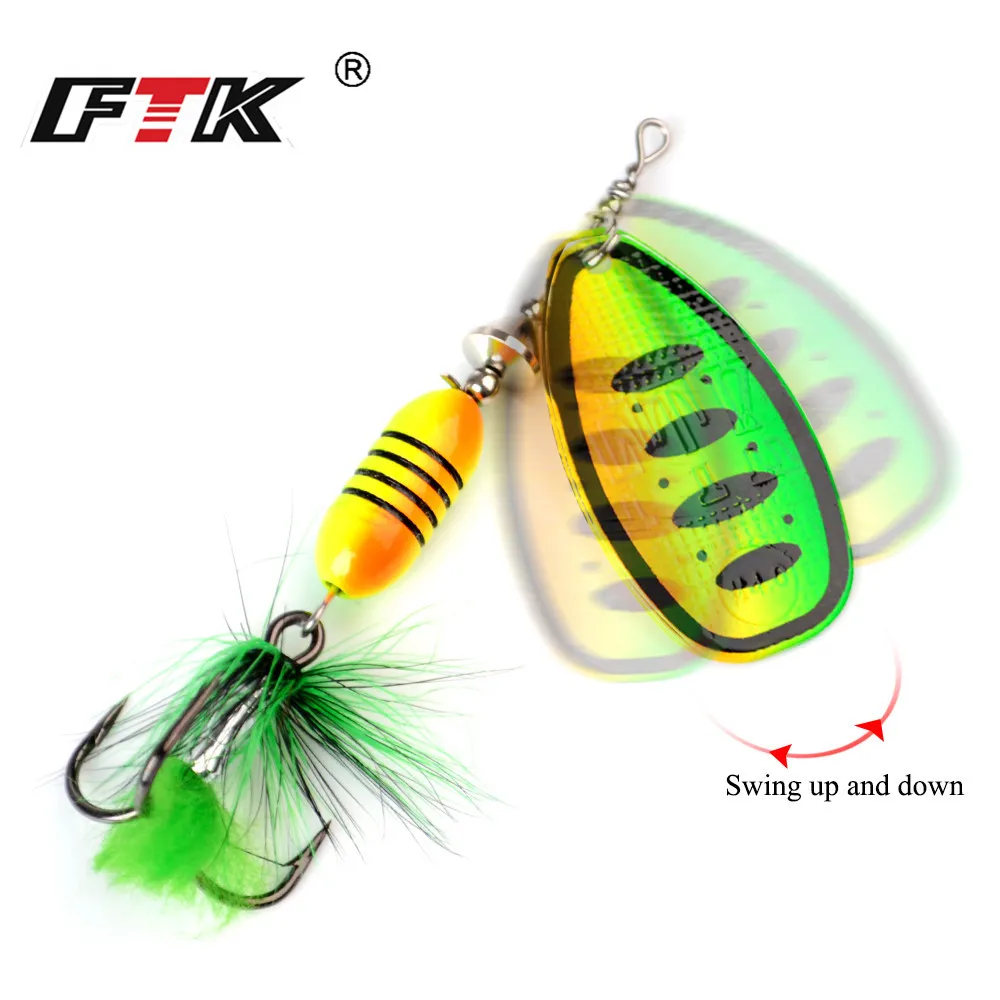 FTK-Cebo giratorio de Metal, anzuelo de 17,5g con gancho de ajuste triples, cuchara de cebo duro artístico, Wobblers, aparejos de Lucio - imagen 4