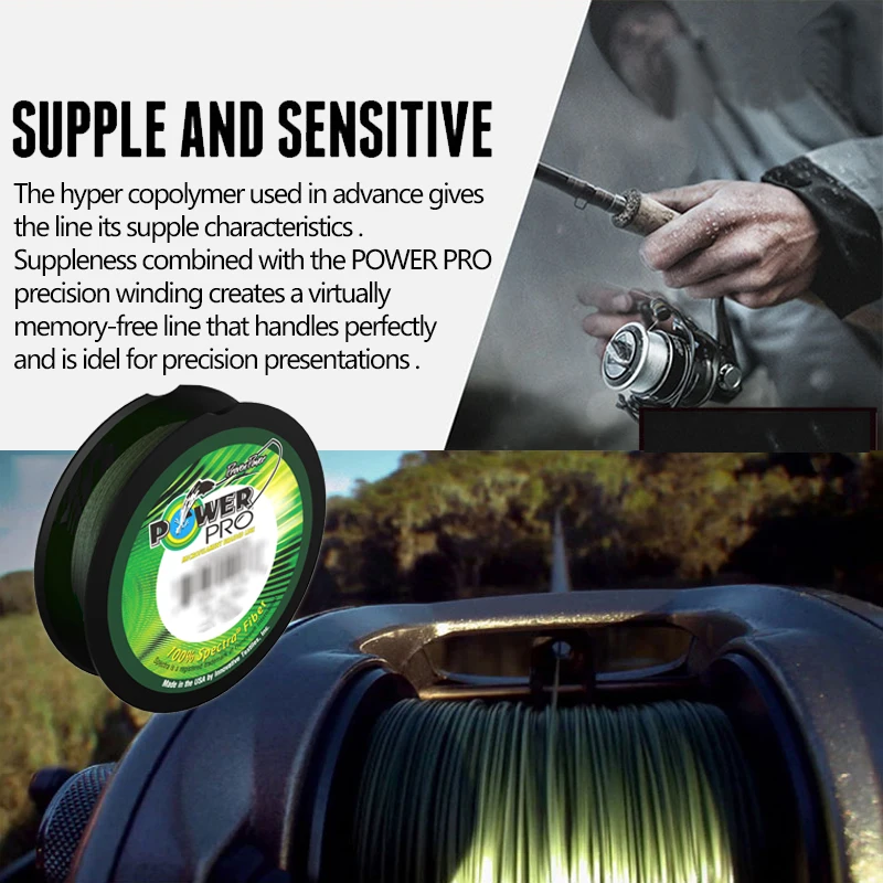 Línea de pesca trenzada POWER PRO 2019: longitud: 75 m/300 yardas, diámetro: 0,23 mm-0,43 mm, tamaño: 20-80 lb, línea de pesca trenzada súper PE - imagen 4