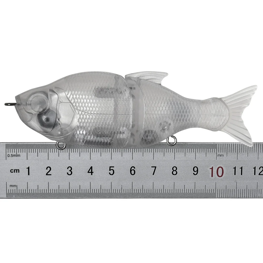 Señuelo de pesca Artificial que se hunde sin pintar, 110mm, 34g, cebo articulado, Swimbait, cebo duro con cola de PVC suave reemplazable - imagen 3