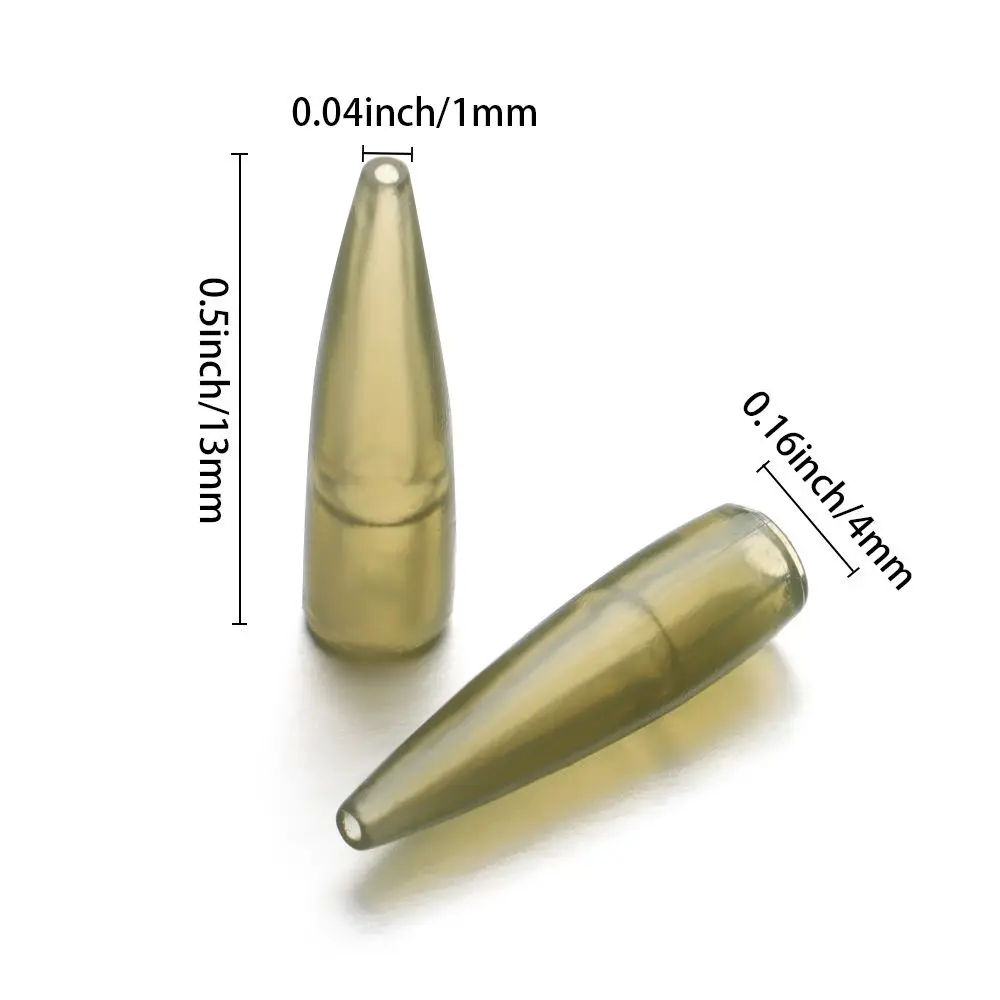 Cono de goma verde antienredos, accesorios de pesca, conexión con gancho de pesca, Micro carpa, 50 piezas - imagen 2