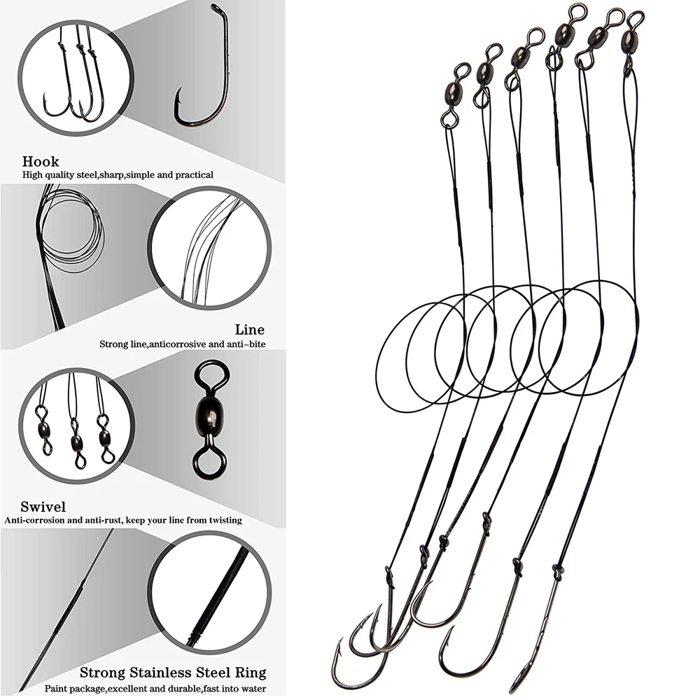 Kit de Señuelos de Pesca de agua salada, aparejos de cebo, anzuelos, señuelos giratorios de alambre, flotadores, equipo de pesca de Surf, 212 piezas - imagen 4