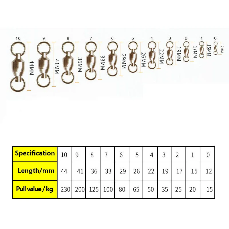 Conector de pesca de 10 piezas, anillo de conexión de cobre de aleación de rodamiento de 8 anillos - imagen 2