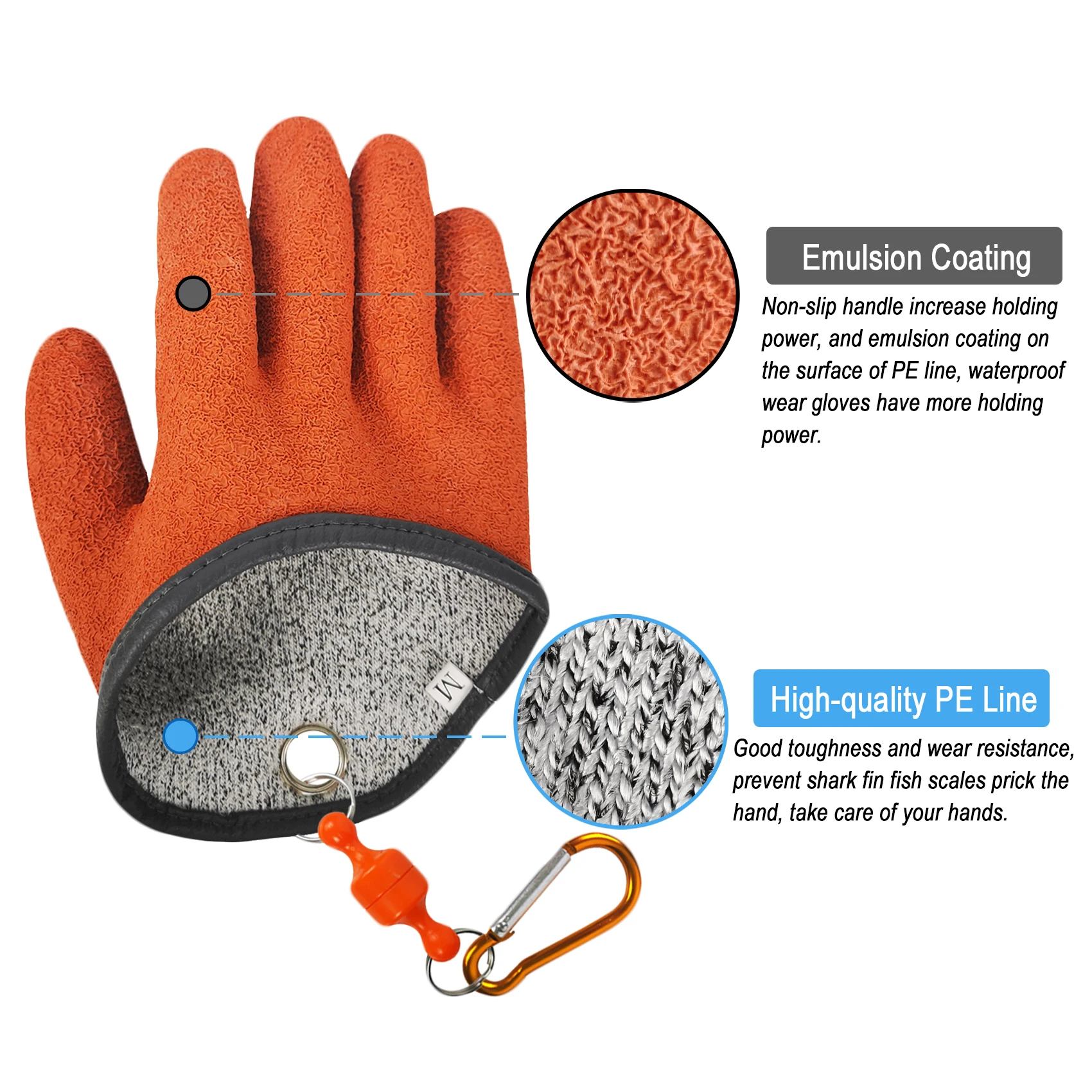 Aventik-guantes de pesca impermeables, diseño Edison, a prueba de perforaciones, accesorios para equipos, guantes profesionales para atrapar peces con 4 herramientas - imagen 4