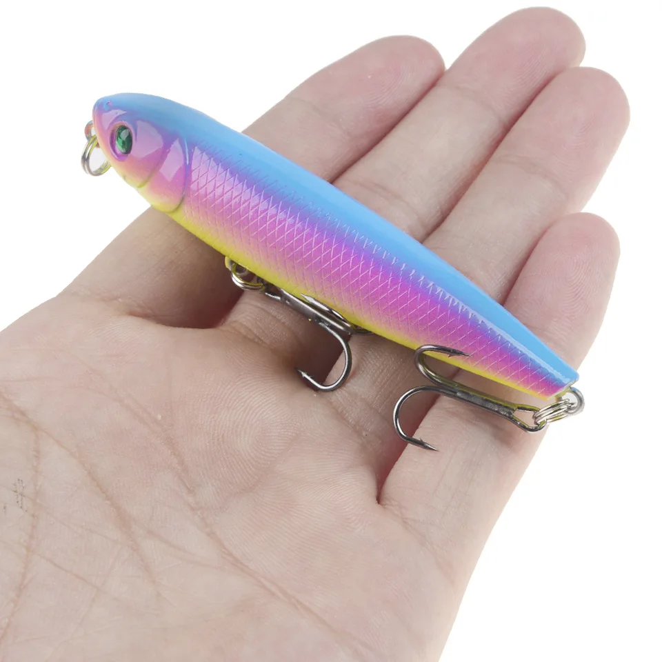DHYJSFDC-señuelo de Pesca profunda, anzuelo de superficie de agua Minnow 8cm 8,6g Wobbler Crankbait Jerkbait, perca, Wobblers - imagen 3
