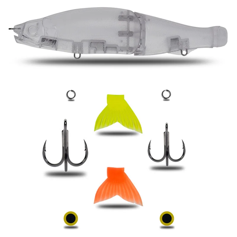 Swimbait sin pintar, señuelo de pesca artesanal, cebo articulado CF, hundimiento lento, flotante, 303mm, 335mm, Sección de superficie, Swimbait, lubina - imagen 5