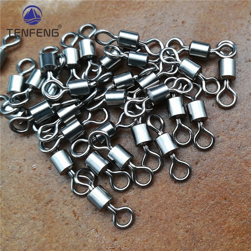 Nuevo 50 Uds. Rodamiento de barril de Pesca giratorio anillo sólido accesorios de aparejos de Pesca herramienta de Pesca Snap Link Peche - imagen 5