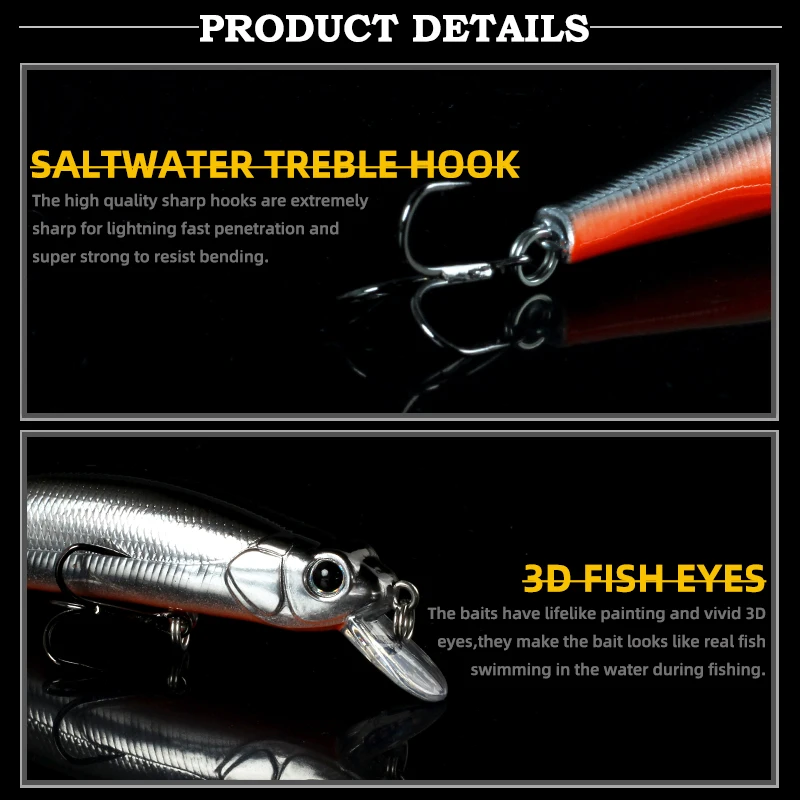 Profundaciones mágicas, modelo caliente, pececillo flotante, 90mm, 11g, señuelo de pesca, cebo duro, calidad profesional, pececillo Wobbler, aparejos de cebo Artificial - imagen 5