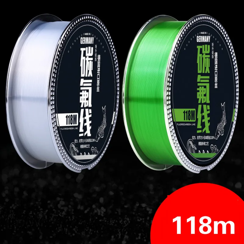 Línea de fibra de carbono superfuerte, hilo de Pesca de fluorocarbono, multifilamento, líder frontal, 118M, 2 unidades - imagen 2