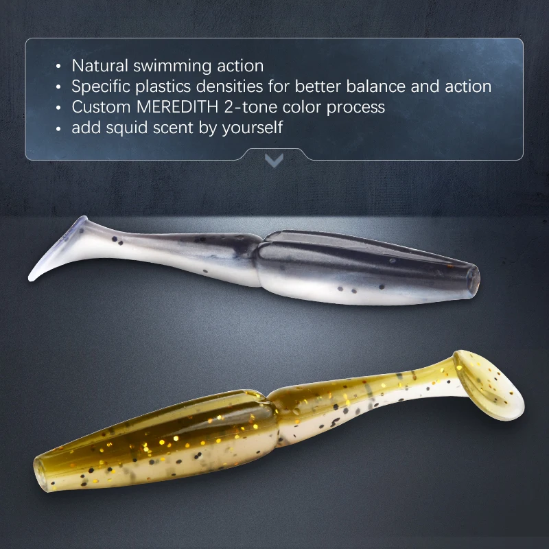 Meredith-señuelo de pesca de silicona suave, wobblers, cebo artificial, pececillo, brillo loco, 13cm, 17,4G, 4 Uds. - imagen 3