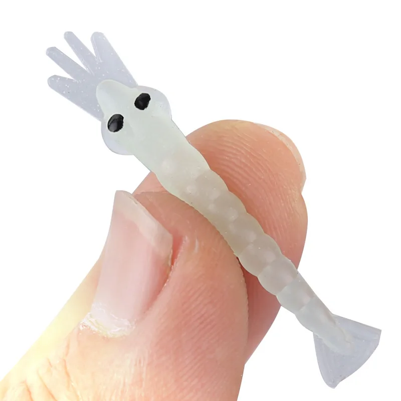 100 unids/lote de señuelos blandos de 4cm y 0,25g, cebo Artificial luminoso Para Camarón, Anzois Para Pesca, señuelo de cuchara de calamar, aparejos de Pesca - imagen 4