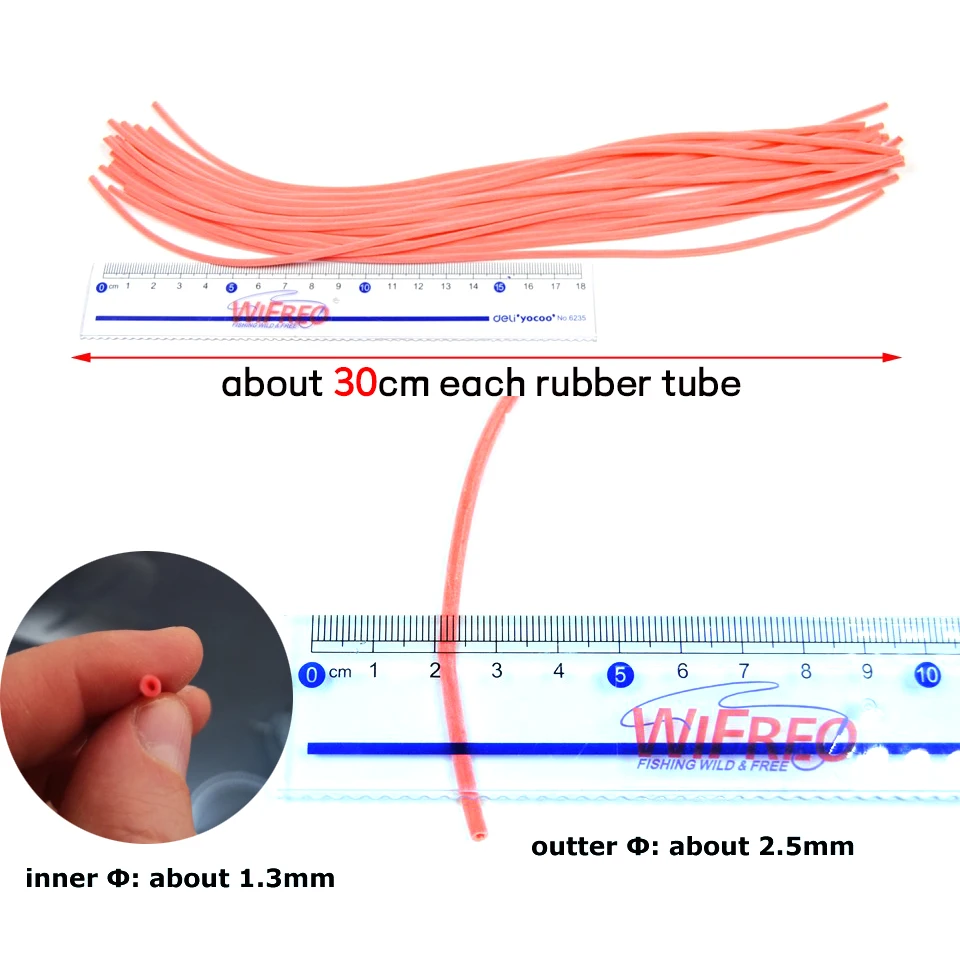 WIFREO-tubo de goma para asiento de flotador de pesca, protección para atar moscas, Anguila, aparejo para Hacer bolas de carpa, Sabiki, 30 Uds., 2,5mm de diámetro, 30cm - imagen 3