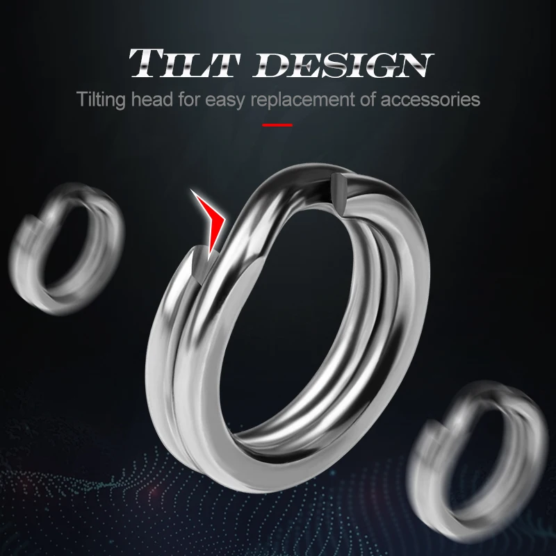 Hunthouse-señuelo de pesca con anillos divididos, conector giratorio de acero inoxidable, 30 unids/bolsa, accesorio de pesca de doble anillo de 5-10MM de alta calidad - imagen 5