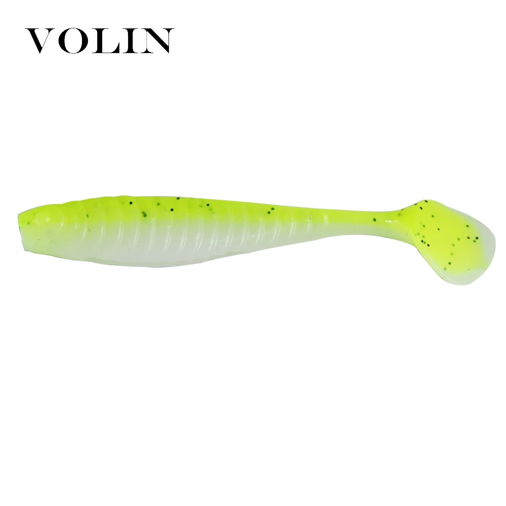 VOLIN-señuelo de pesca suave, cebo de silicona Isca Artificial Wobbler con cola de paleta Swimbait BassTrout, 70mm, 2,1g, 10 Uds. - imagen 3
