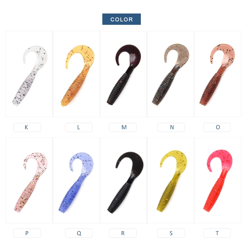 MEREDITH-Señuelos blandos de pesca, 50mm, 1,26g, 20 piezas, cebo Artificial suave, aparejos depredadores, señuelo de pesca suave, Wobbles de gusano - imagen 5