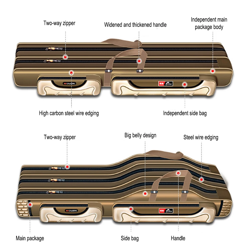 Bolsa portátil plegable para caña de pescar, caja de transporte de herramientas para caña de pescar, bolsa de viaje de gran capacidad, X310G - imagen 4