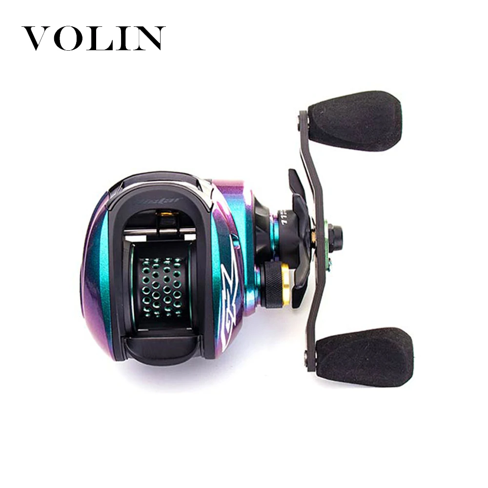 Volin-carrete de pesca BFS Baitcasting, 2 carretes, sistema de freno magnético, arrastre máximo 6KG, 11 BB 8,0: 1, varilla para trucha de alta velocidad - imagen 4