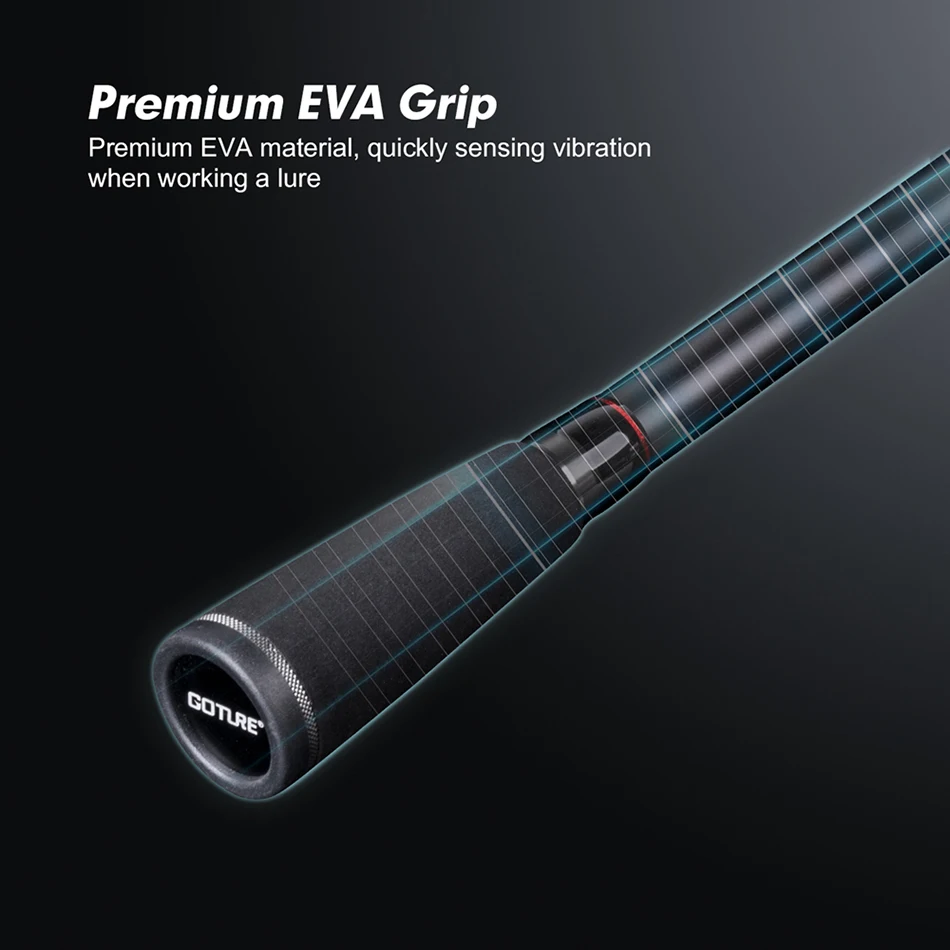 Goture WARRIOR-caña de pescar de fibra de carbono, aparejos de pesca giratorios/de 4 secciones fundidos, 2,13 m, 2,28 m, 2,4 m, 2,59 m, 2,7 m - imagen 2