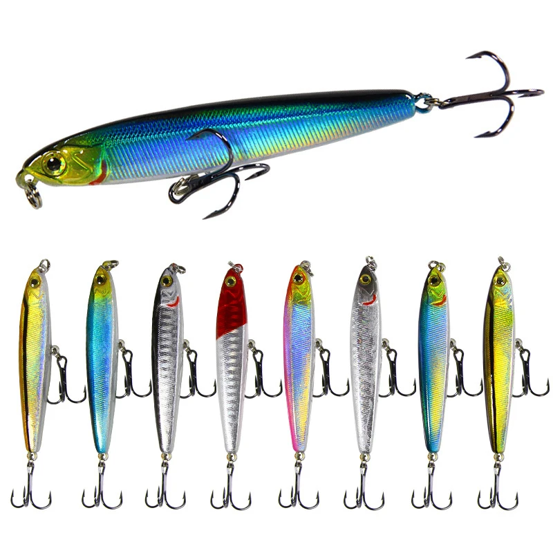 Señuelo de pesca con lápiz que se hunde, 2023 Wobblers para pesca de Jigging, 14/18g, 80/100mm, cebo duro Artificial, Crankbait, cebo de Metal para lubina - imagen 2