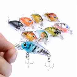 Señuelo de pesca con manivela, cebo Wobblers de pececillo, 4,5 cm, 4g, cebo duro Artificial, Swimbait, anzuelo triple para pesca, herramientas de Crankbaits para lubina y carpa
