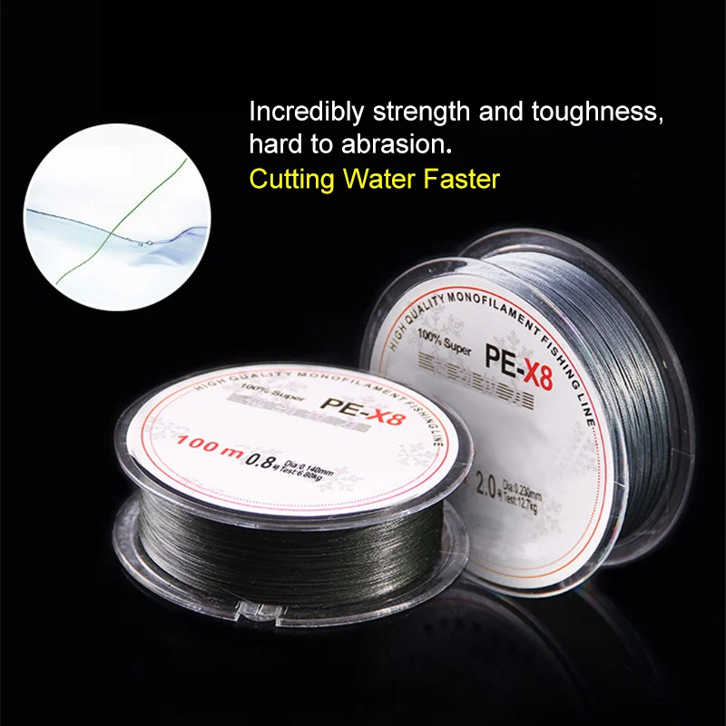 Sedal de pesca de 100M, hilo trenzado de 8 hebras, multifilamento, PE, superfuerte, para pesca de carpa - imagen 4