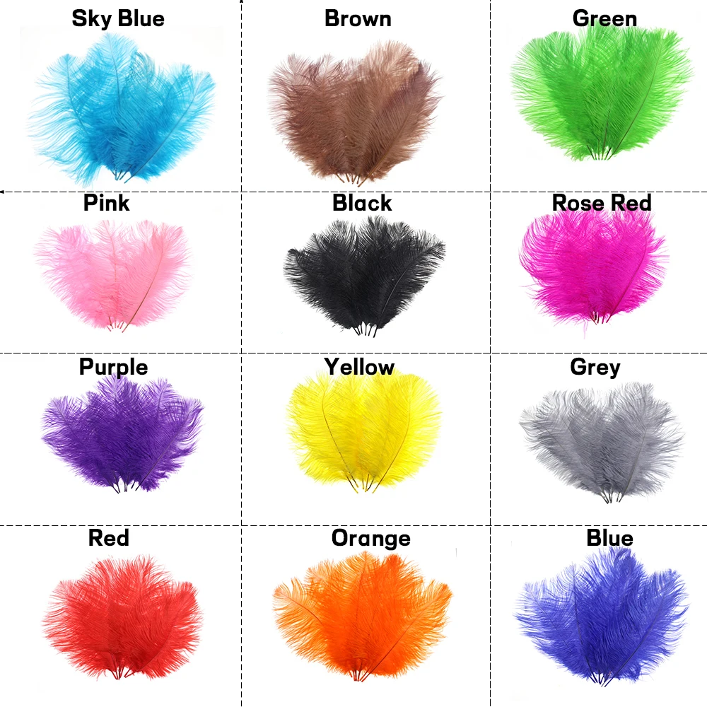 WIFREO 5 uds 18-25cm atado de moscas plumas de avestruz para Streamer Ninfa Steelhead indicador avestruz Herl Plume Material corporal esponjoso - imagen 3