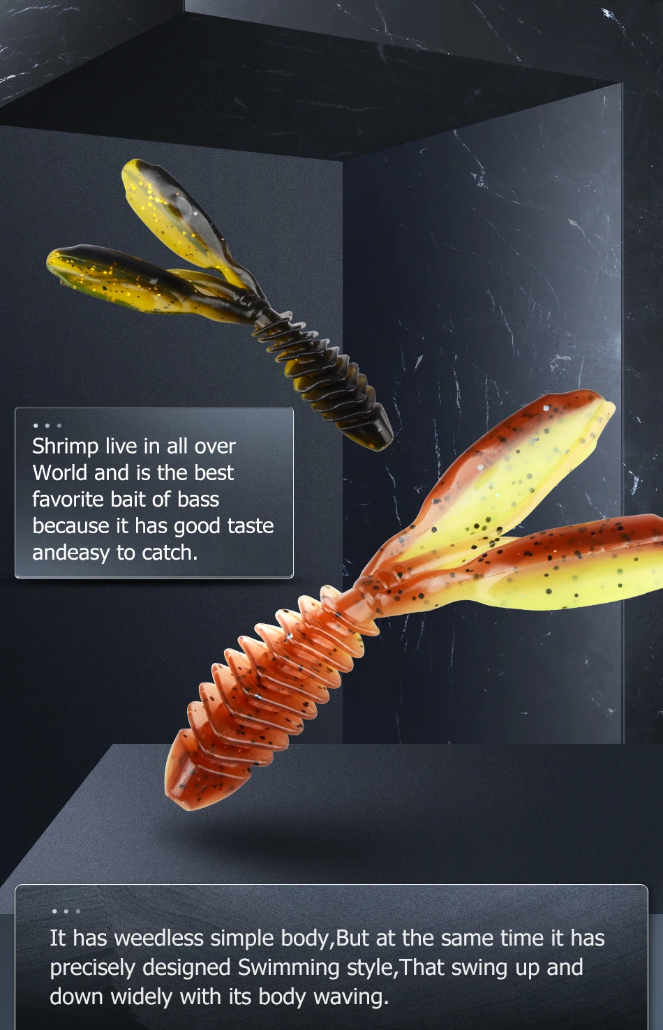 Detalle del diseño realista del señuelo DoliveCraw II