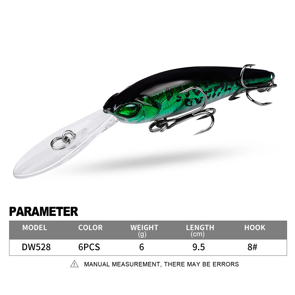 PROBEROS-Señuelos de Pesca, 1 piezas, Wobblers de piscardo rodante de 9,5 cm-6g, cebos duros profesionales, aparejos de pesca - imagen 3