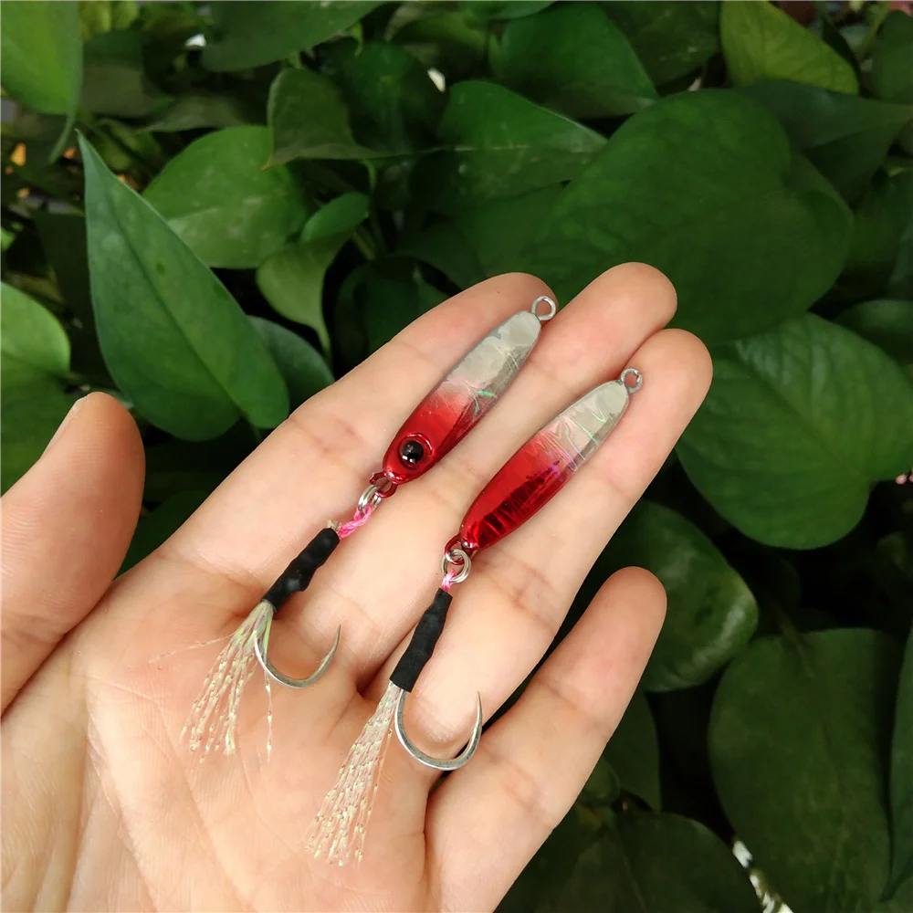 Swolfy 5 unids/lote 35mm 6g Micro JIG cebo de pesca Rockfishing Mini cebo con un solo gancho Isca señuelo Artificial Microjig Jigging señuelo - imagen 4