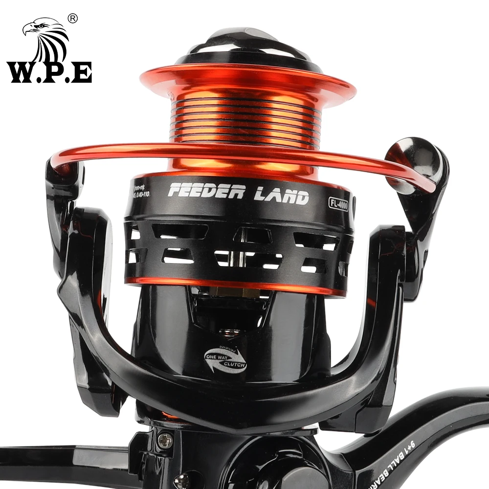 W.P.E-carrete de pesca giratorio, serie LAND 2000, 3000, 4000, 5000, rueda de pesca de carpa de agua dulce, 9 + 1 rodamientos de bolas, aparejos de pesca - imagen 4