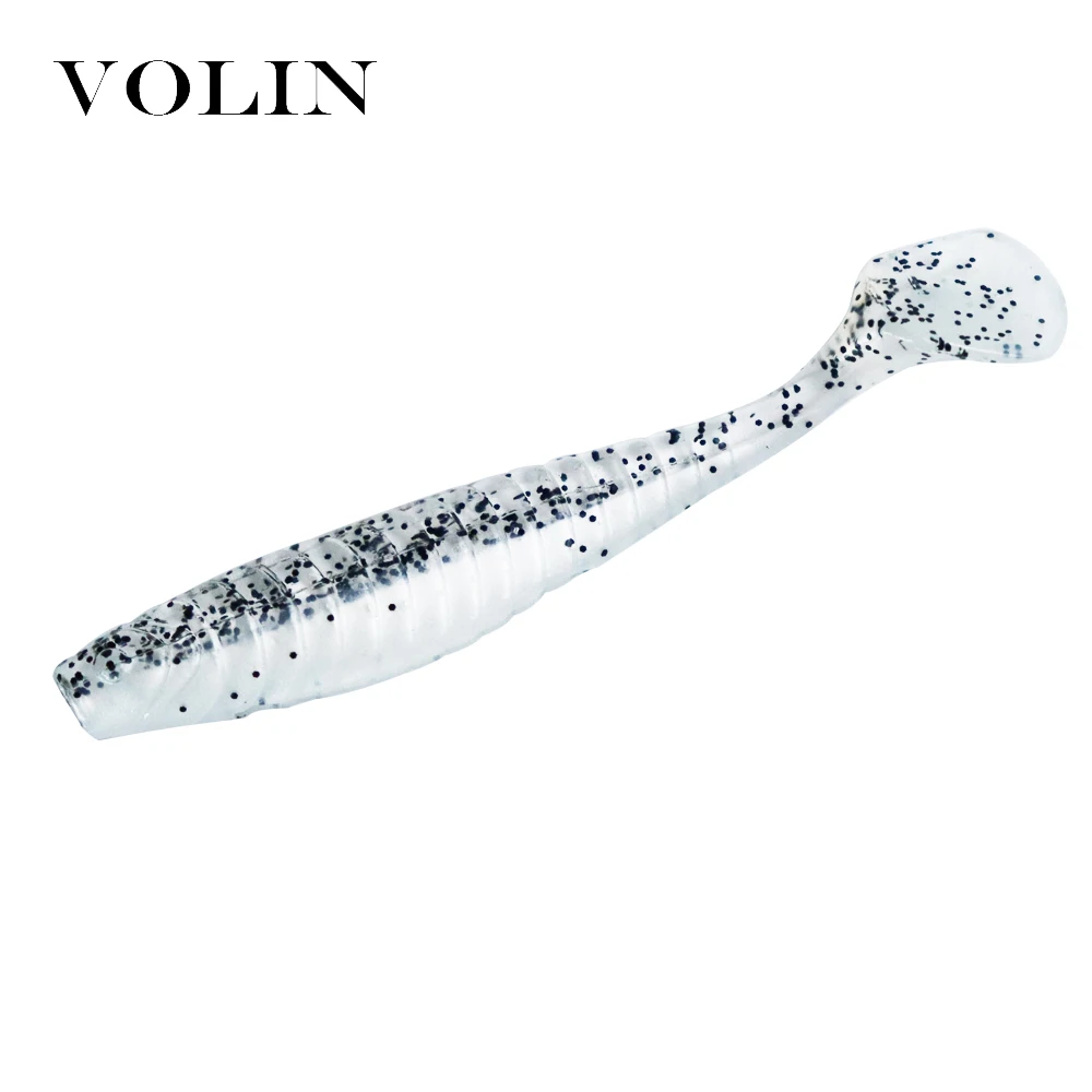 VOLIN-señuelo de pesca suave, cebo de silicona Isca Artificial Wobbler con cola de paleta Swimbait BassTrout, 70mm, 2,1g, 10 Uds. - imagen 5