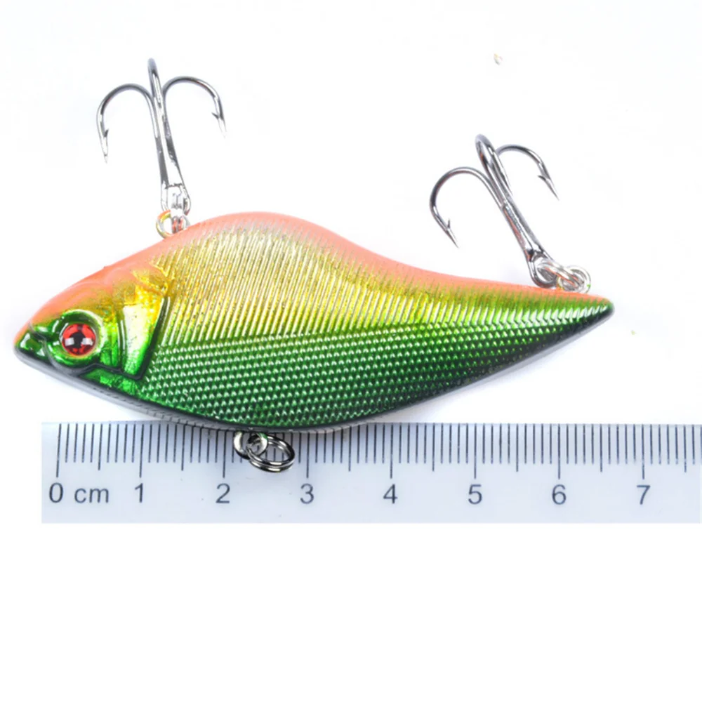 Señuelo de pesca VIB de 7cm y 14,5g, cebos duros artificiales que se hunden, vibración, Crankabit Wobbler, aparejos de anzuelos triples buenos, 1 unidad - imagen 5