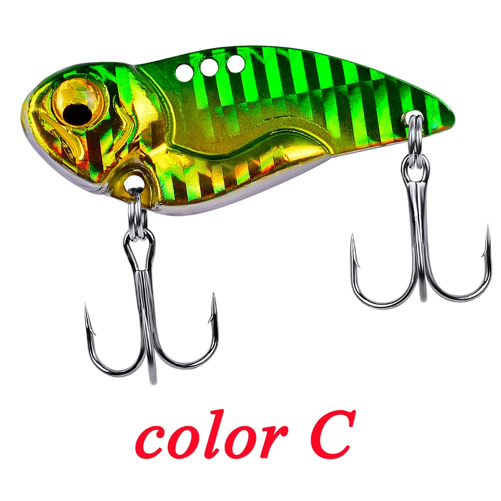 Señuelo de pesca de Metal VIB, 1 pieza, 6 colores, cuchara de vibración, cebos duros con Crankbait, Wobbler, Swimbait, cicla VIB, aparejos - imagen 4