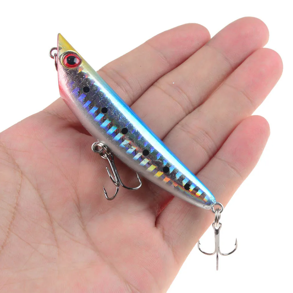 Señuelo de Pesca de lápiz, 8cm, 8,5g, 8 #, señuelos duros para perros de agua superior, cebos artificiales Wobbler, aparejos de Pesca - imagen 4