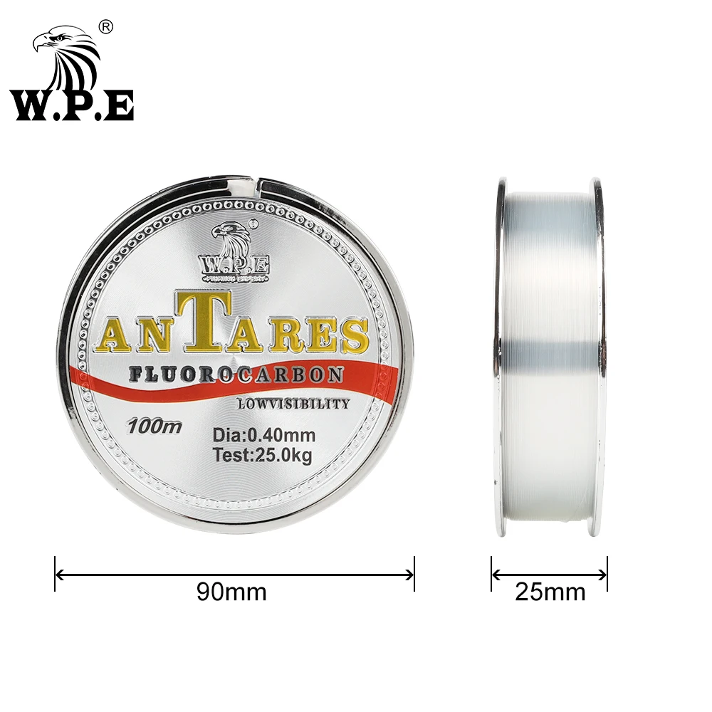 W.P.E-sedal de pesca recubierto de fluorocarbono, 0,20mm-0,60mm, 100m, 10KG-41KG, fibra de carbono, suministros de pesca de carpa - imagen 5