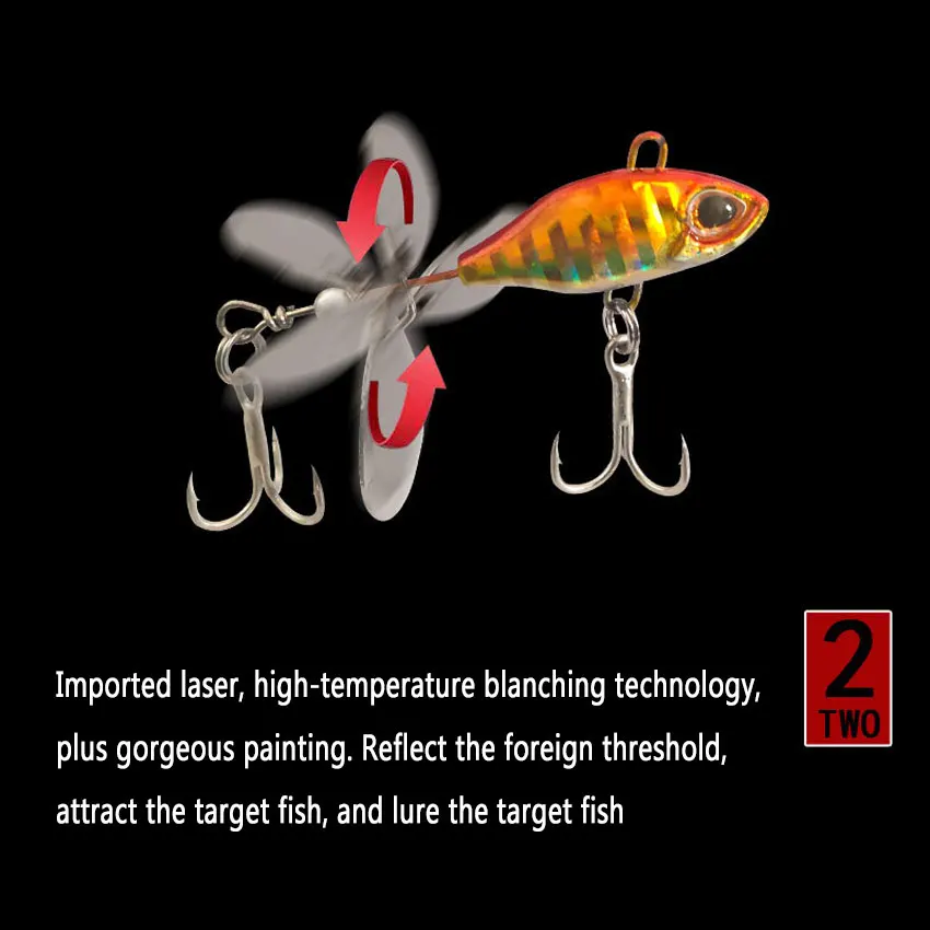 JYJ 7g 10g 14g Metal giratorio VIB vibración cebo Spinner cuchara Señuelos de Pesca plantillas trucha Pesca de invierno cebos duros aparejos de Pesca - imagen 2