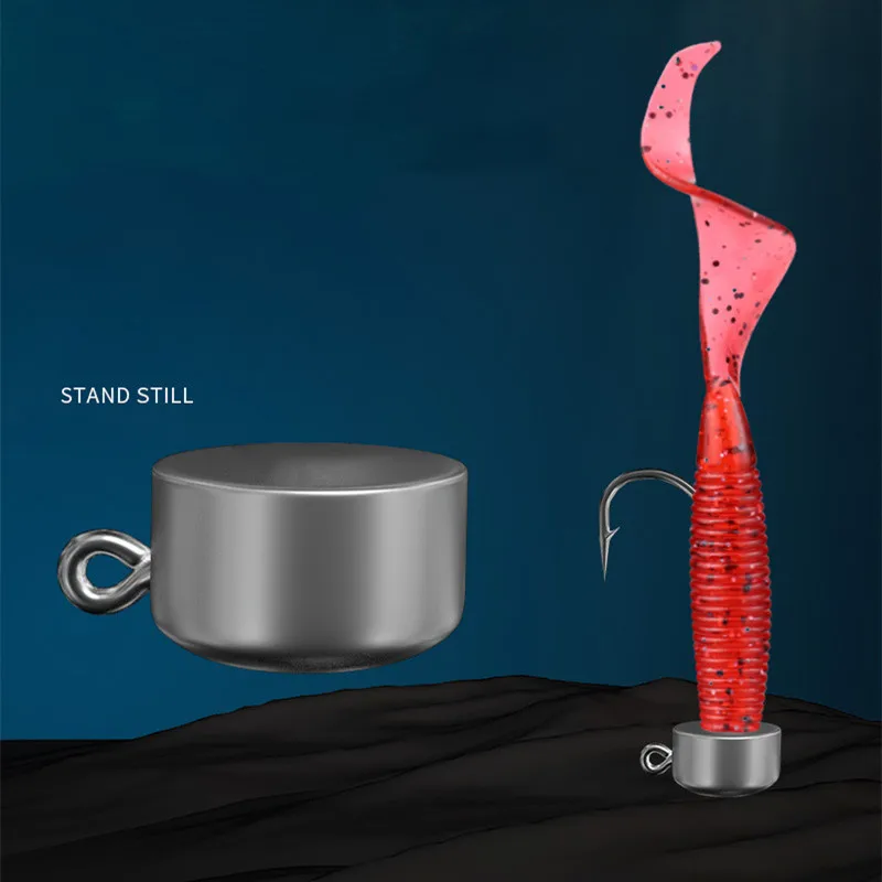 Anzuelo con cabeza de anzuelo NED para pesca, anzuelos con soporte auxiliar anticaída fuerte, anzuelo de gusano con cola en T de plomo para pez mandarín - imagen 3