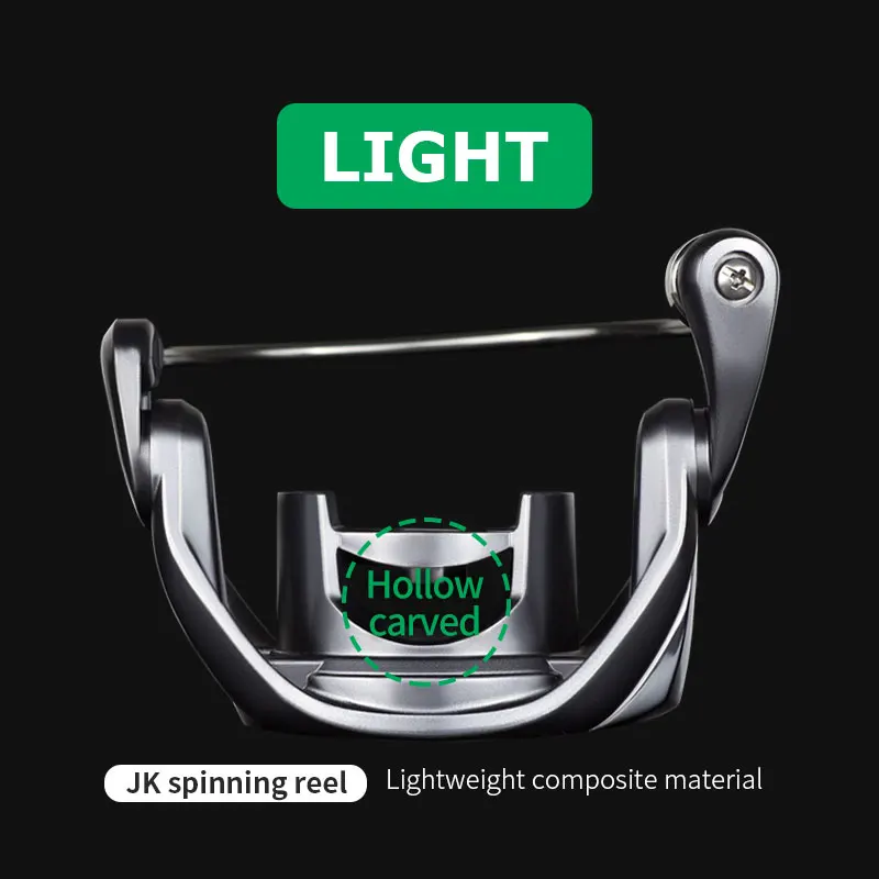 LINNHUE-carrete de pesca giratorio JK 2020 3000, accesorio de arrastre máximo de 8kg, relación de engranaje 4000: 1 Real 5BBS, para agua salada, 5,2 - imagen 5